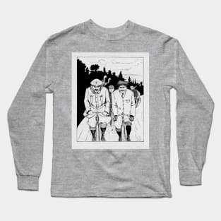 Victorian gentlemen cycling enthusiasts- vintage illustration. Long Sleeve T-Shirt